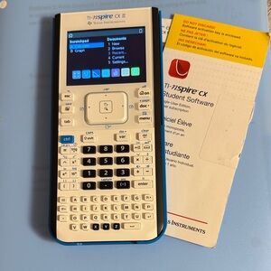 Texas Instruments TI-Nspire CX II in White and Blue basically new